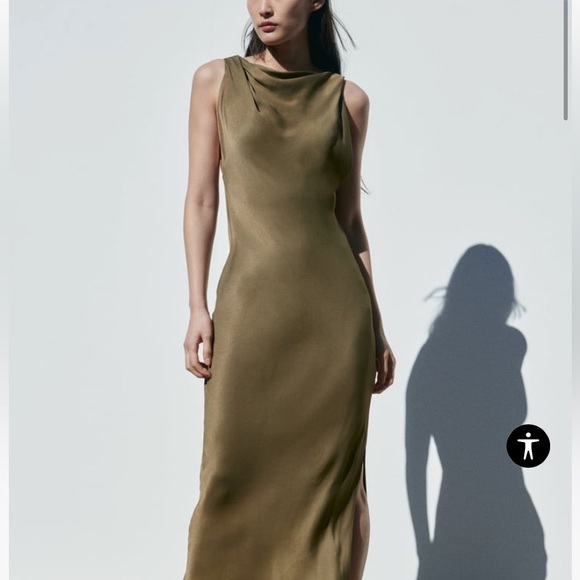 Zara satin cowl neck maxi dress - Picture 4 of 4